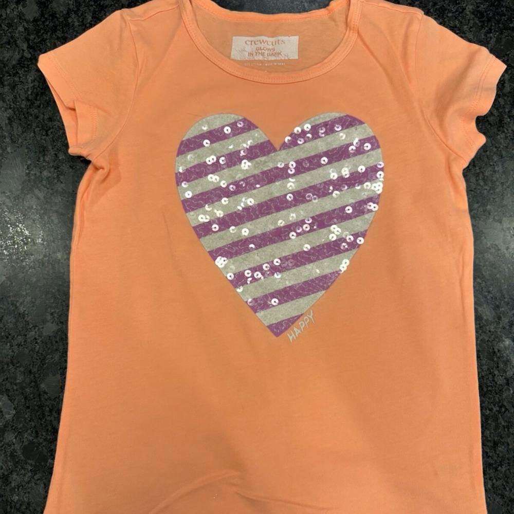 Girls J Crew Crewcuts Sequined Heart Tshirt - size 10